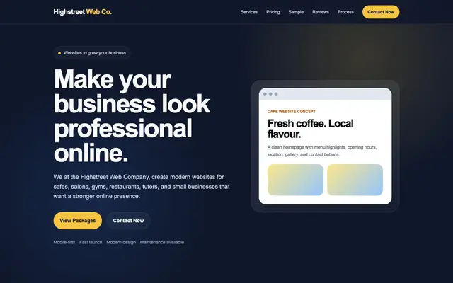 Highstreet Web Company website