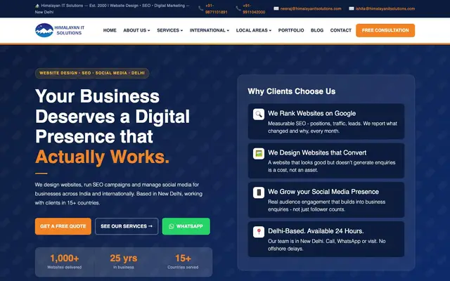 Himalayan IT Solutions website