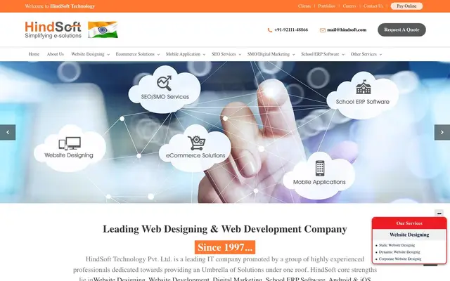 HindSoft Technology Pvt Ltd website