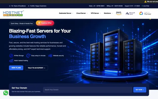 Hostnetindia website