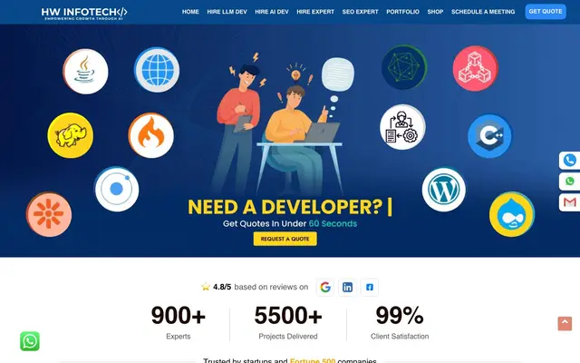 HW Infotech website