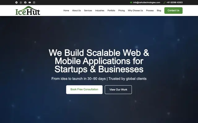 Ice Hut Technologies website