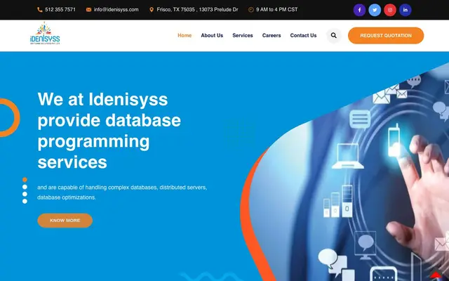 Idenisyss Software Solutions website