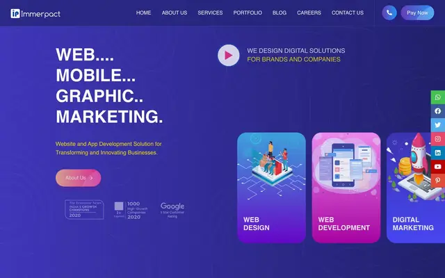 Immerpact Private Limited website