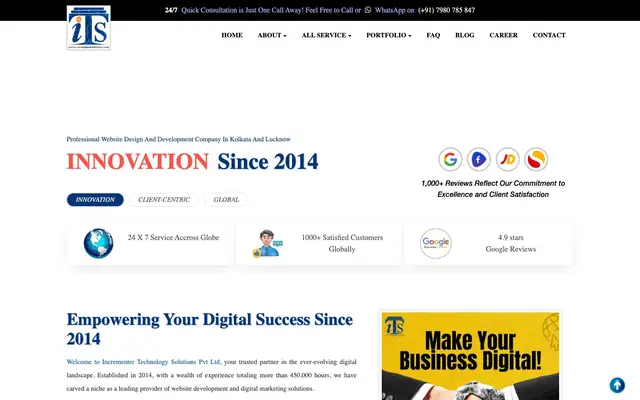 Incrementer Technology Solutions Pvt. Ltd website