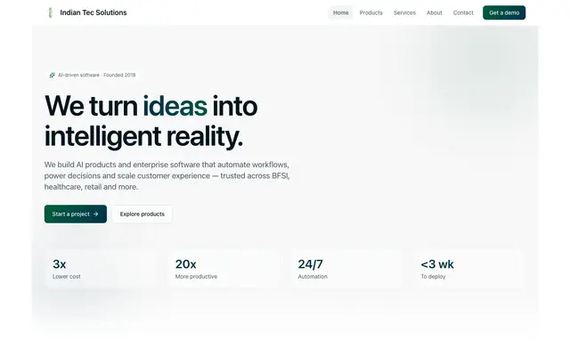 Indian Tec Solutions website