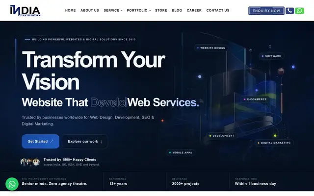 India Websoft website