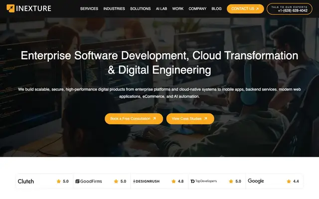 Inexture Solutions website