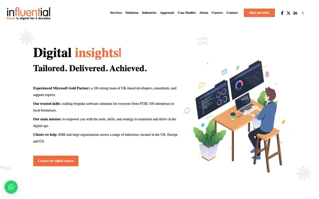 Influential Software Services website