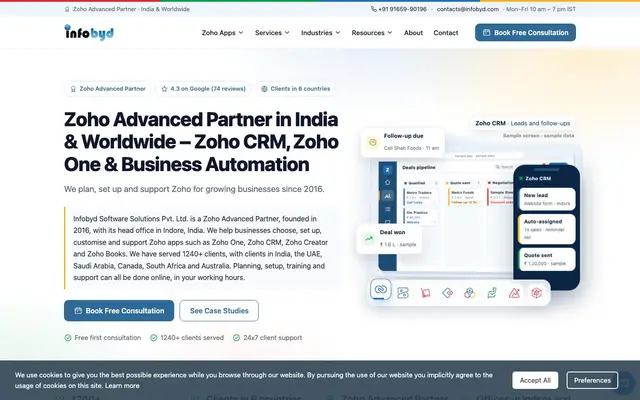 Infobyd Software Solutions Pvt. Ltd. - Zoho… website