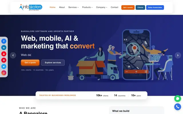 WEB DEVELOPMENT- INFOSKATERS website