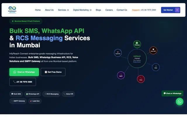 InfyReach Connect website
