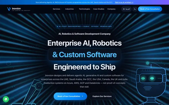 AI Powered App development Company website