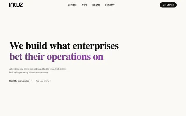 Intuz Solutions website
