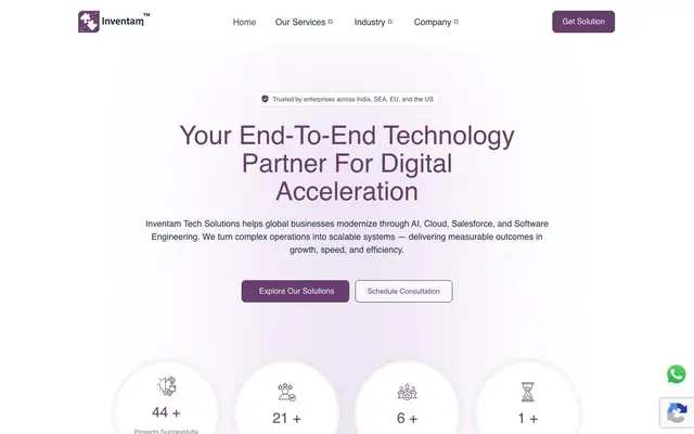Inventam Tech Solution PVT. LTD website