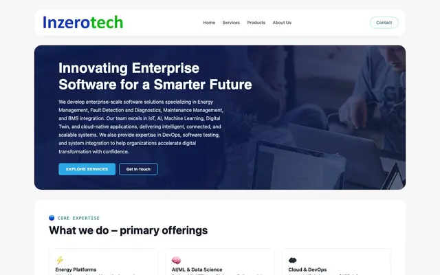 Inzerotech Software Private Limited website