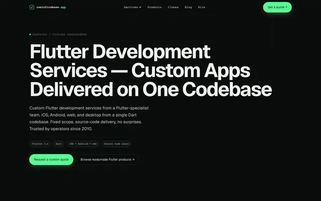 Ionic Firebaseapp website