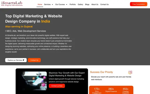 iSmartslab Software Company website