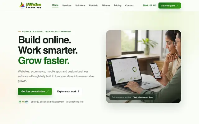 iWebs Technology website