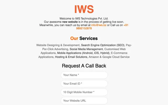 IWS Technologies Private Limited website