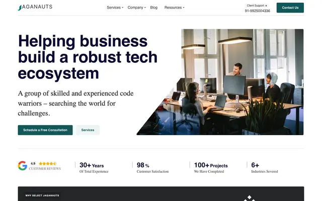 Jaganauts IT Solutions website