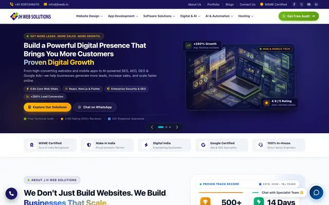 J H Web website