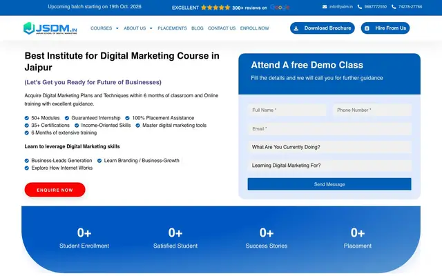 JSDM The Digital marketing Course in Jaipur website