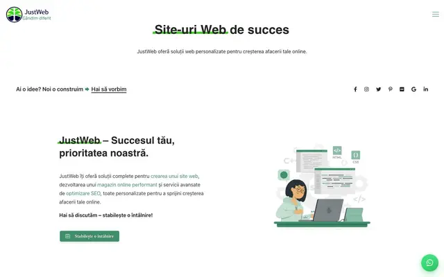 JustWeb website