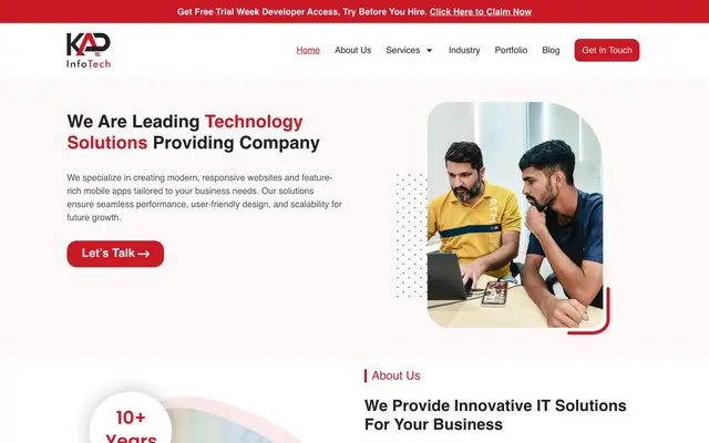 KAD InfoTech website