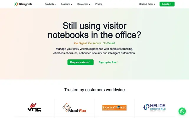 Khayash – Digital Visitor Management Software website
