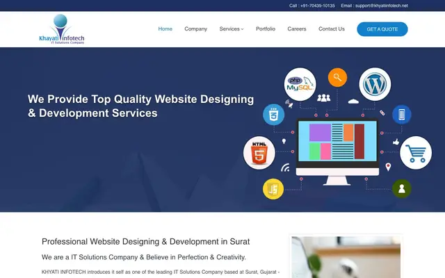 Khyati Infotech website