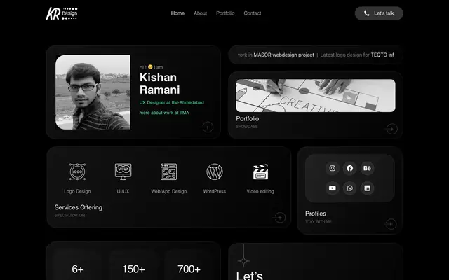KR Design Studio website