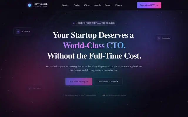 Kittivaasal Technologies Pvt Ltd website