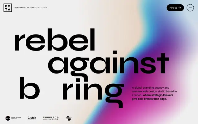 KOTA Design Agency website