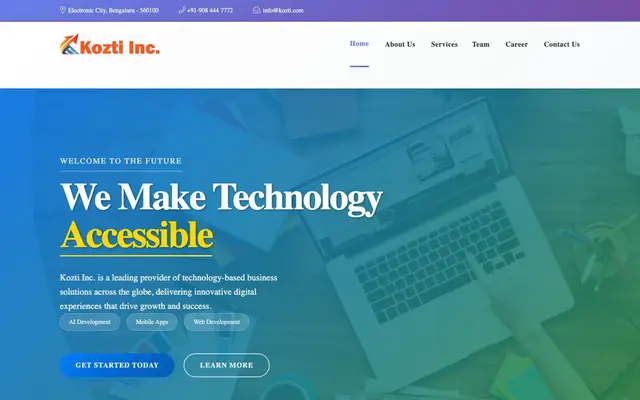 Kozti India Private Limited website
