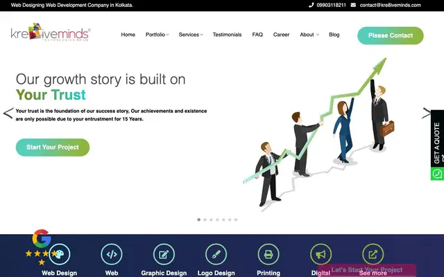Kre8iveminds Technologies website