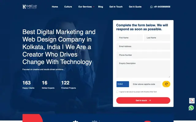 Kreative Web Tech website