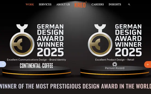 KREO Design and Innovation website