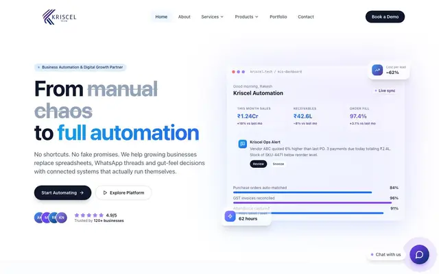 Kriscel Tech Private Limited website