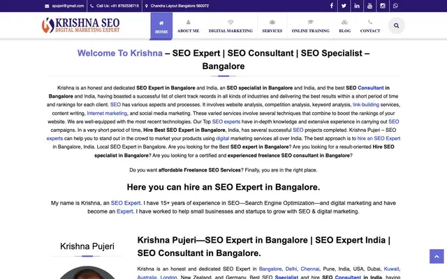 Krishna SEO in Bangalore website