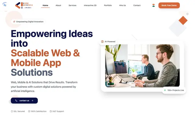 Kurm Infotech website