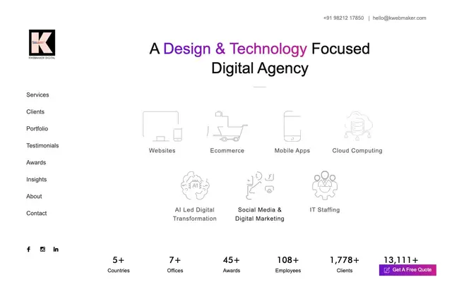 Kwebmaker website