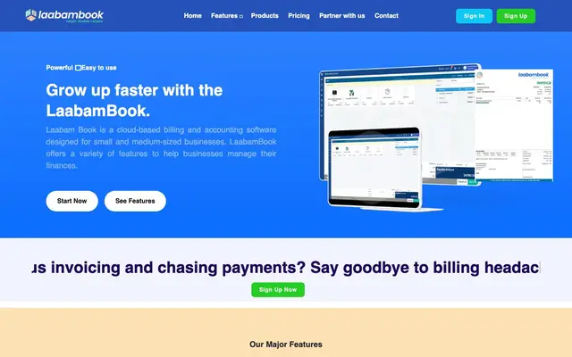 Laabam Book - GST Billing Software website