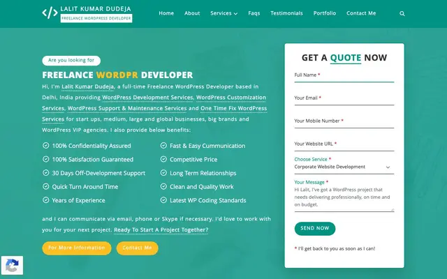 Lalit Kumar Dudeja - Website Developer (Freelancer) website