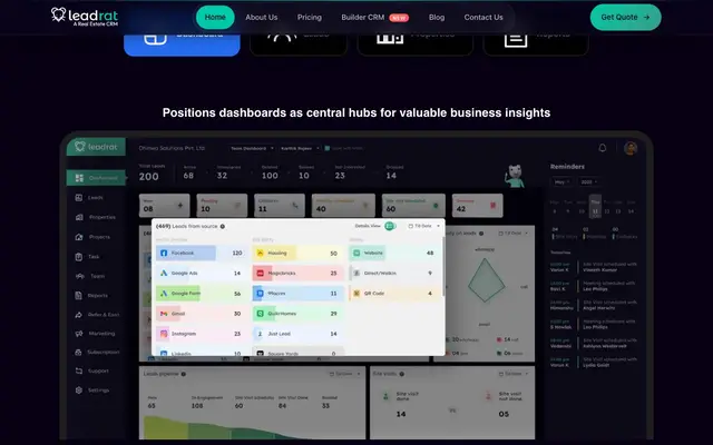 leadrat real estate crm website