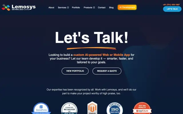 Lemosys Infotech website