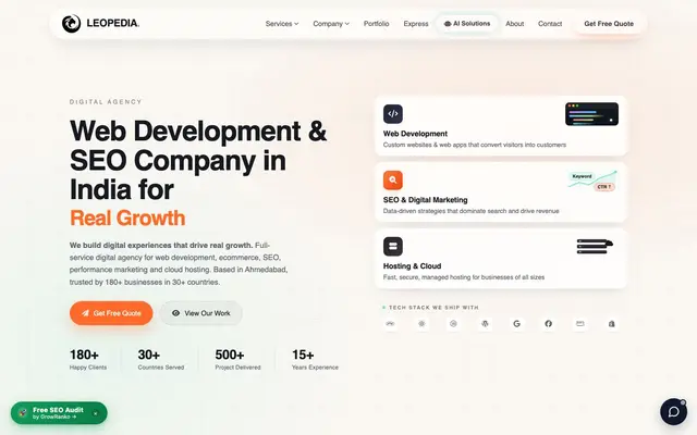 Leopedia Web Solutions website