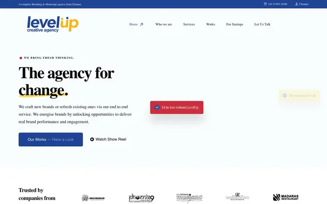 LevelUp Creative Agency website