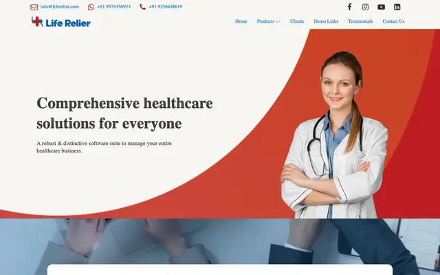Life Relier Infosoft Pvt Ltd website