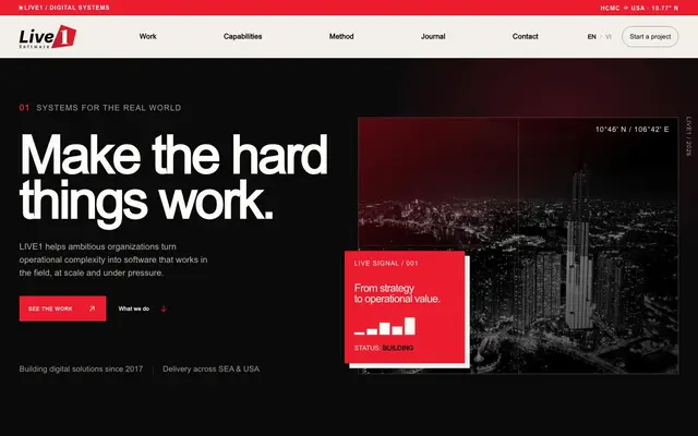 Live1 - Software website
